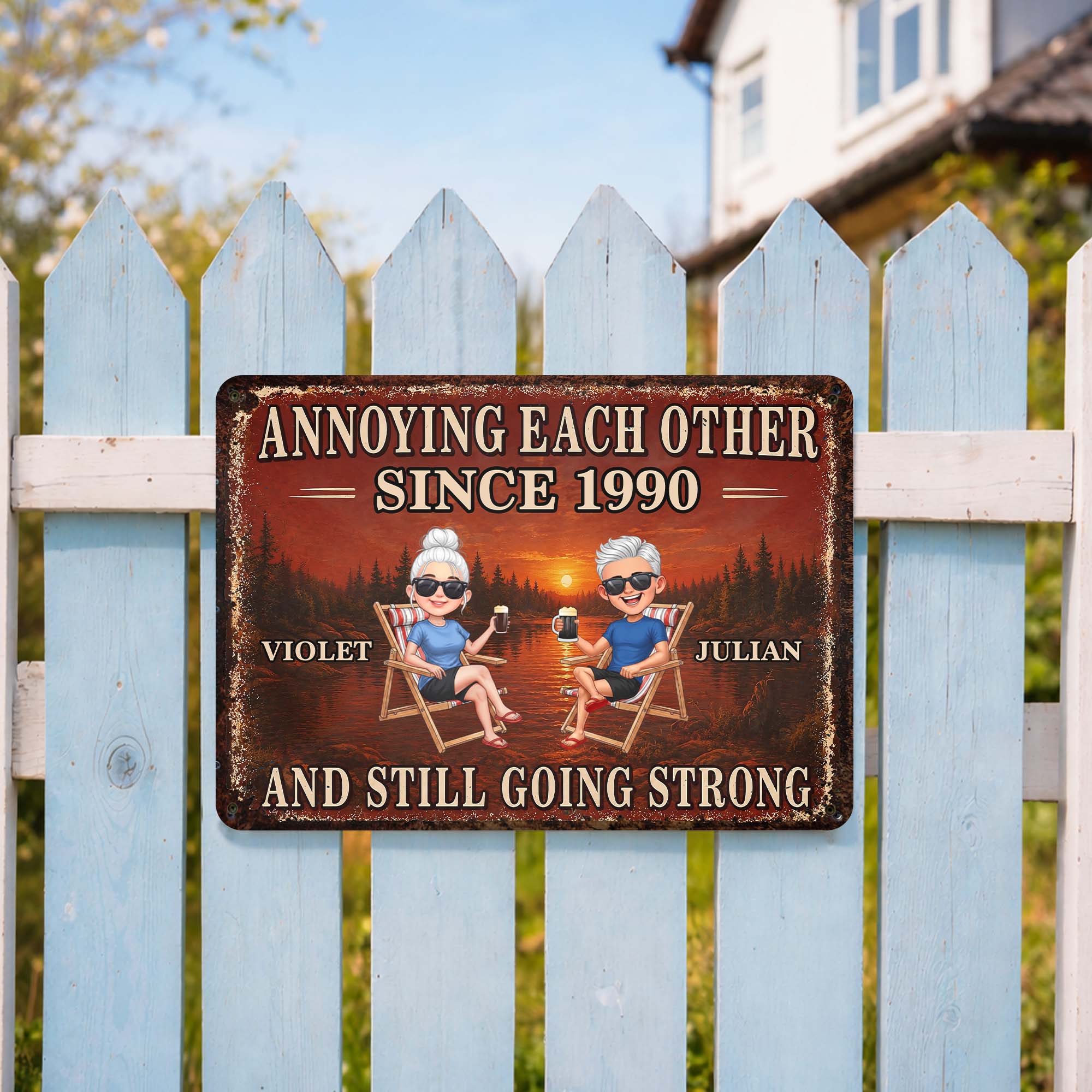 Personalized Couple Metal Sign Custom Name Wall Art Gift
