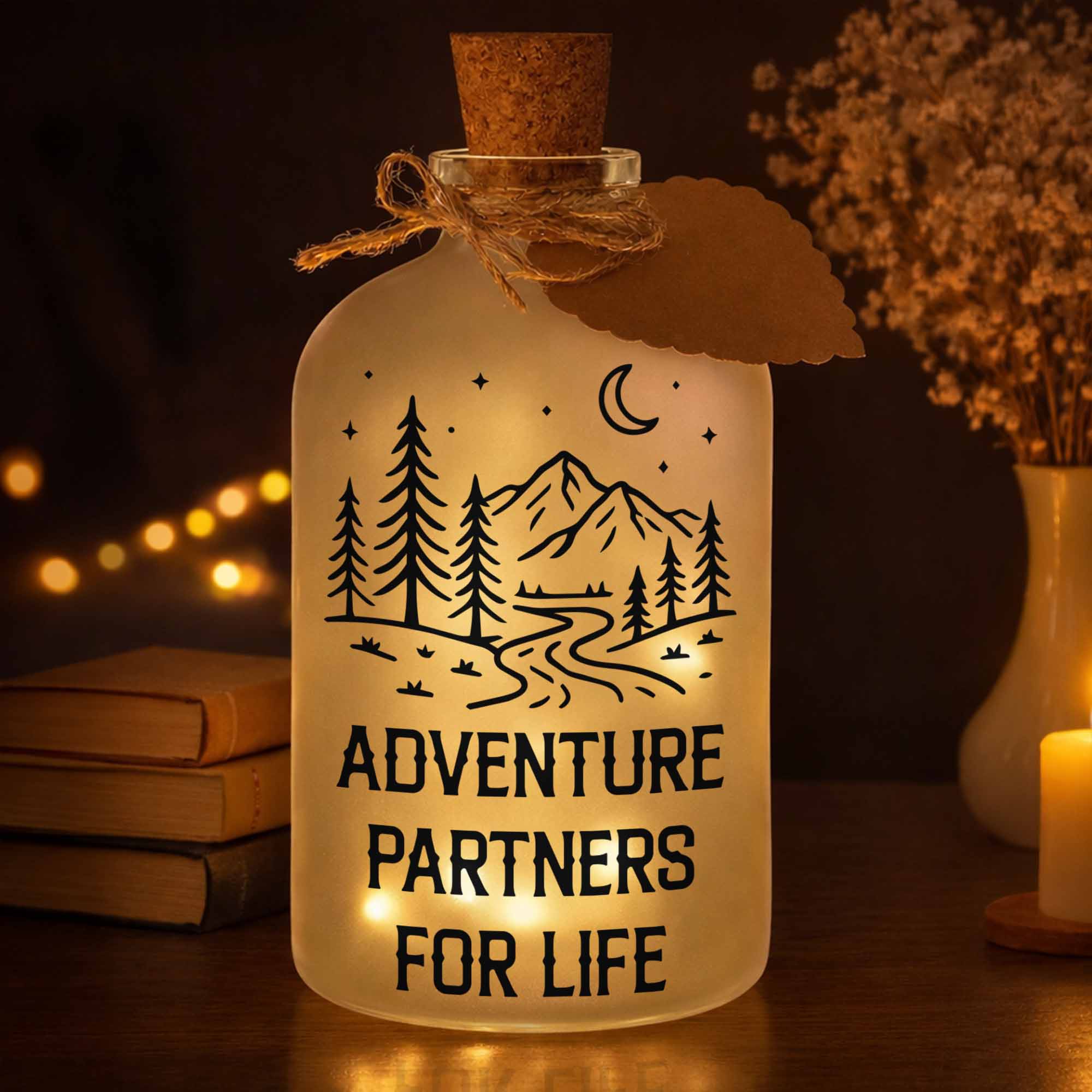 Personalized Short Bottle Light Custom Name Gift for Couples