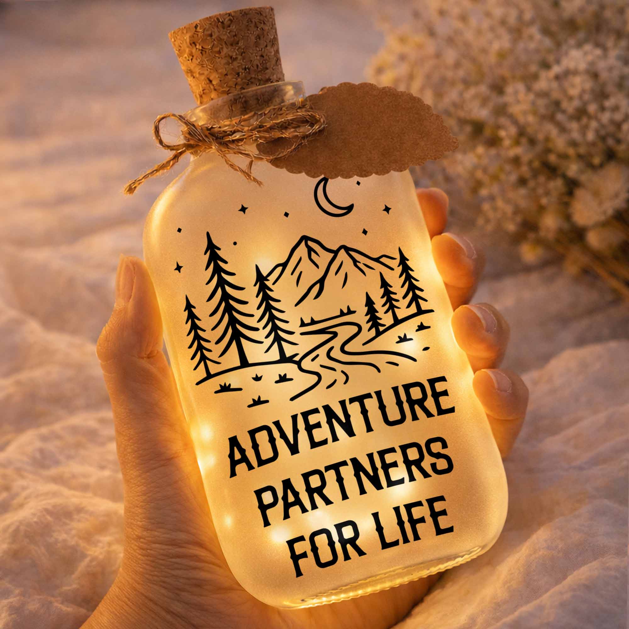Personalized Short Bottle Light Custom Name Gift for Couples