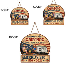 Load image into Gallery viewer, Personalized Wood Sign Camping Partners for Life Gift for Couples
