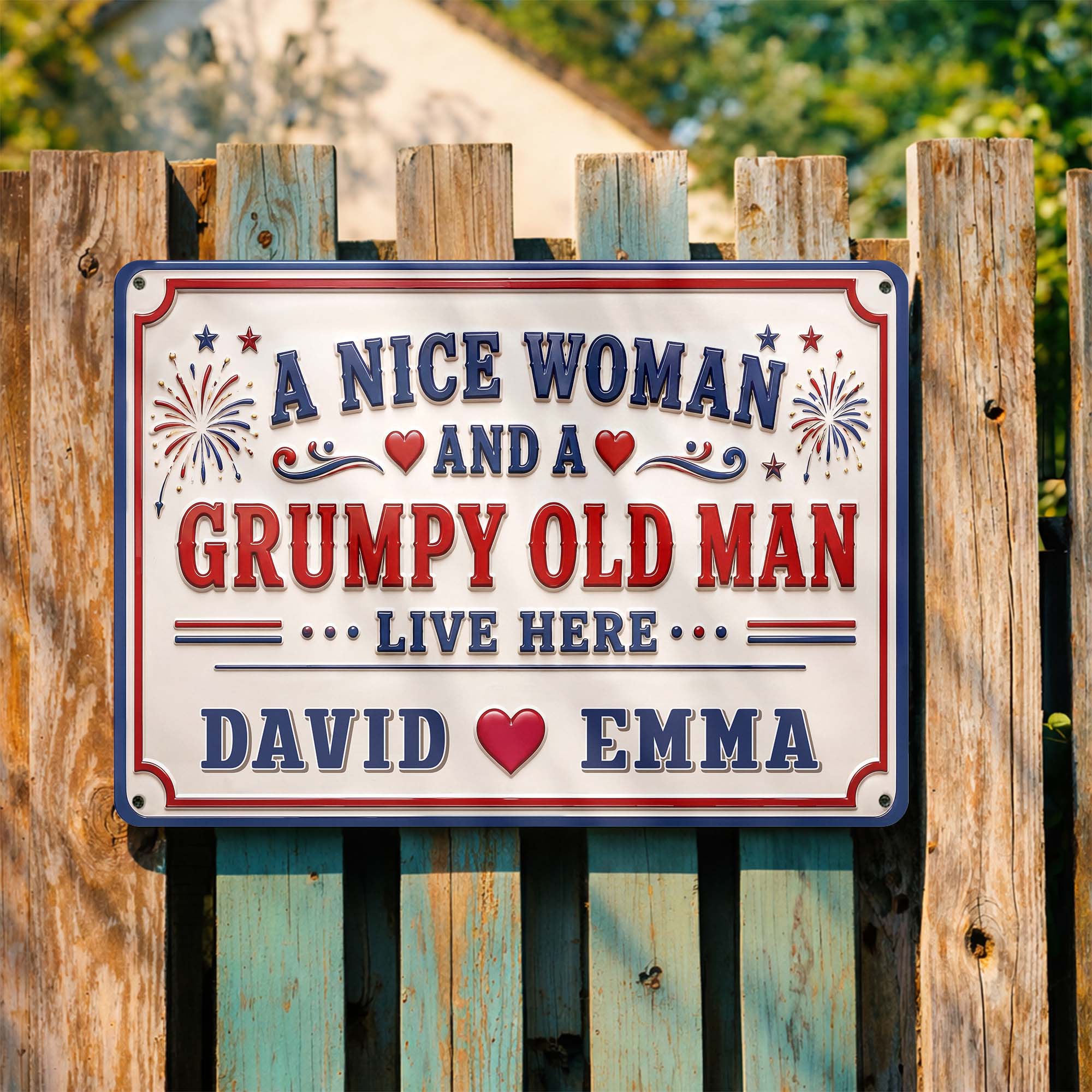 Personalized Metal Sign Custom Name for Couples Home Decor
