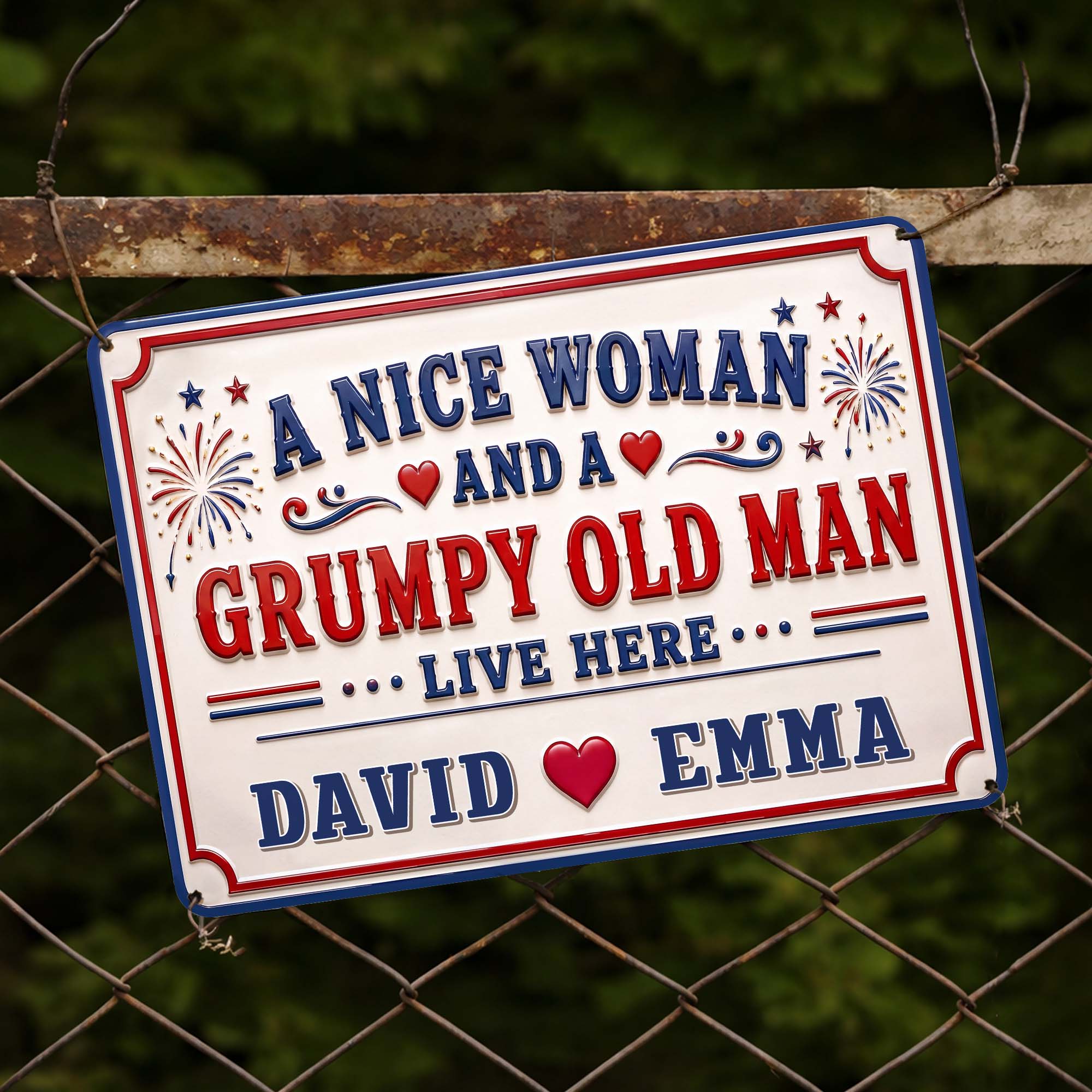 Personalized Metal Sign Custom Name for Couples Home Decor