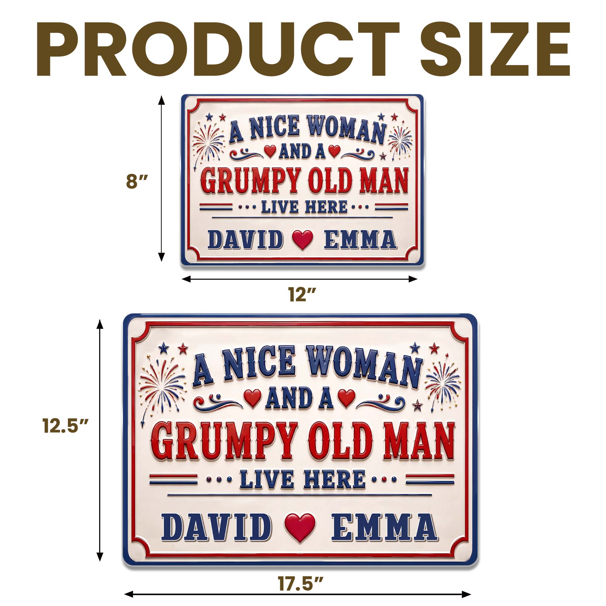 Personalized Metal Sign Custom Name for Couples Home Decor