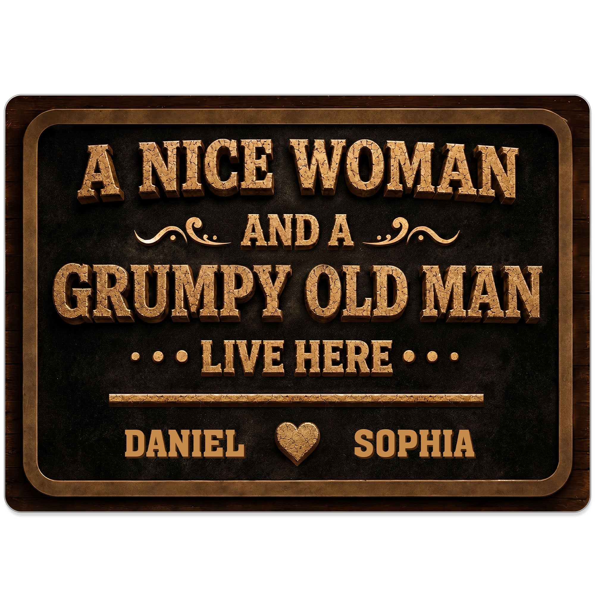 Personalized Metal Sign Custom Name Heart Design Gift for Couple