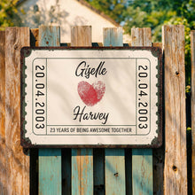 Load image into Gallery viewer, Personalized Metal Sign Custom Fingerprint Heart Gift for Couple
