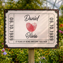 Load image into Gallery viewer, Personalized Metal Sign Custom Fingerprint Heart Gift for Couple
