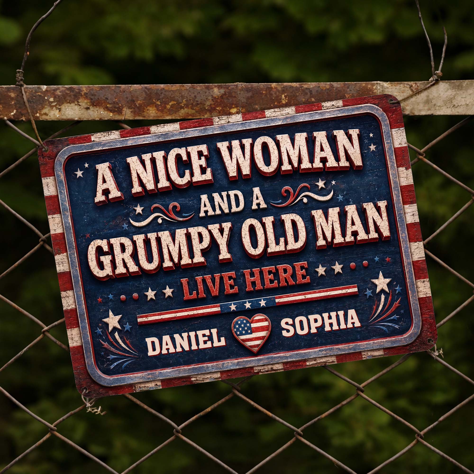 Personalized Metal Sign Custom Name Gift for Couples Home Decor