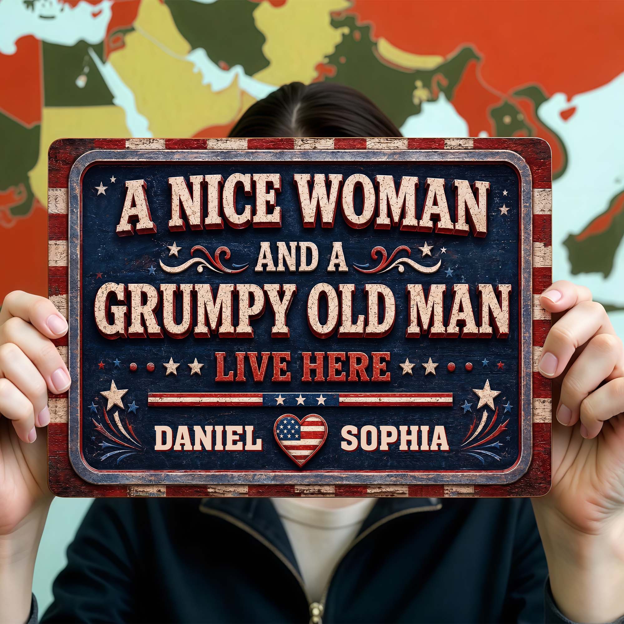 Personalized Metal Sign Custom Name Gift for Couples Home Decor