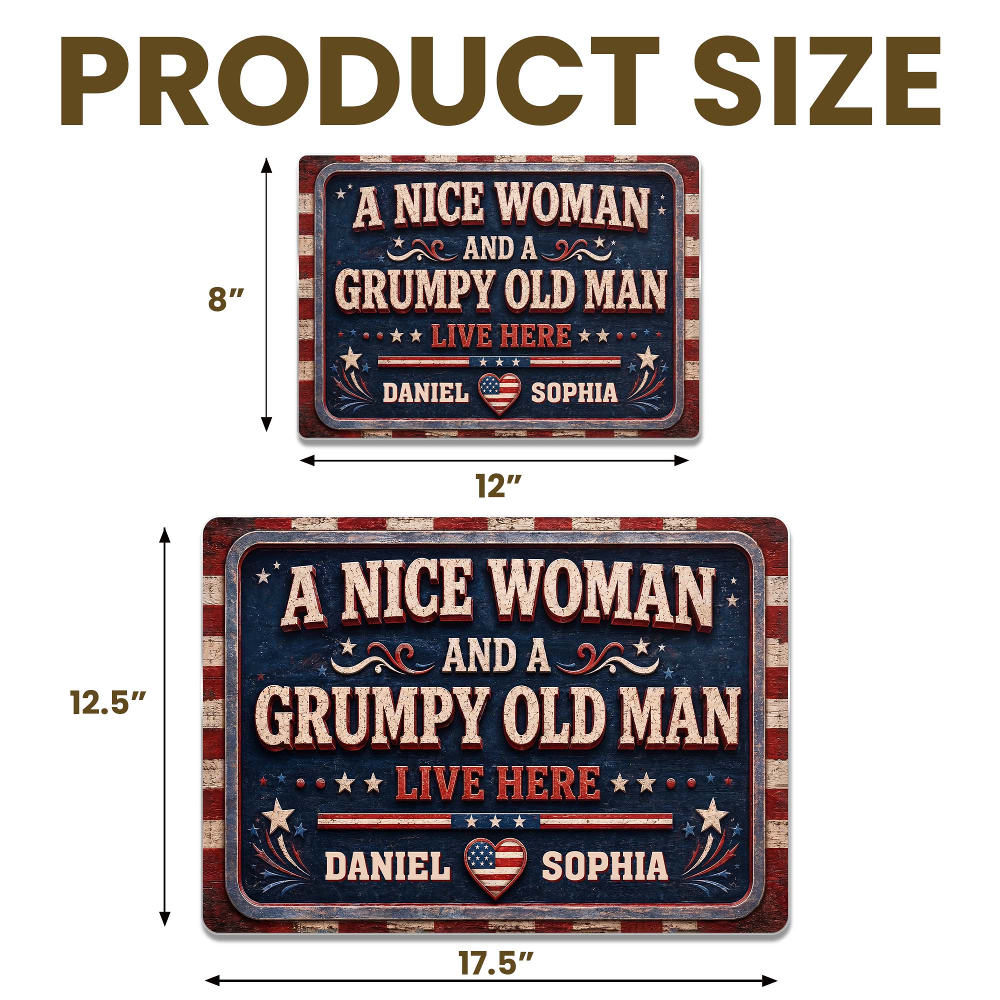 Personalized Metal Sign Custom Name Gift for Couples Home Decor