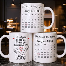 Load image into Gallery viewer, Personalized Coffee Mug Holding Hands Custom Couple Gift
