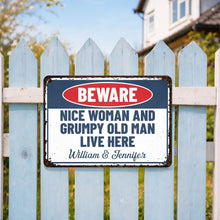 Load image into Gallery viewer, Personalized Metal Warning Sign for Couples Home Decor Gift
