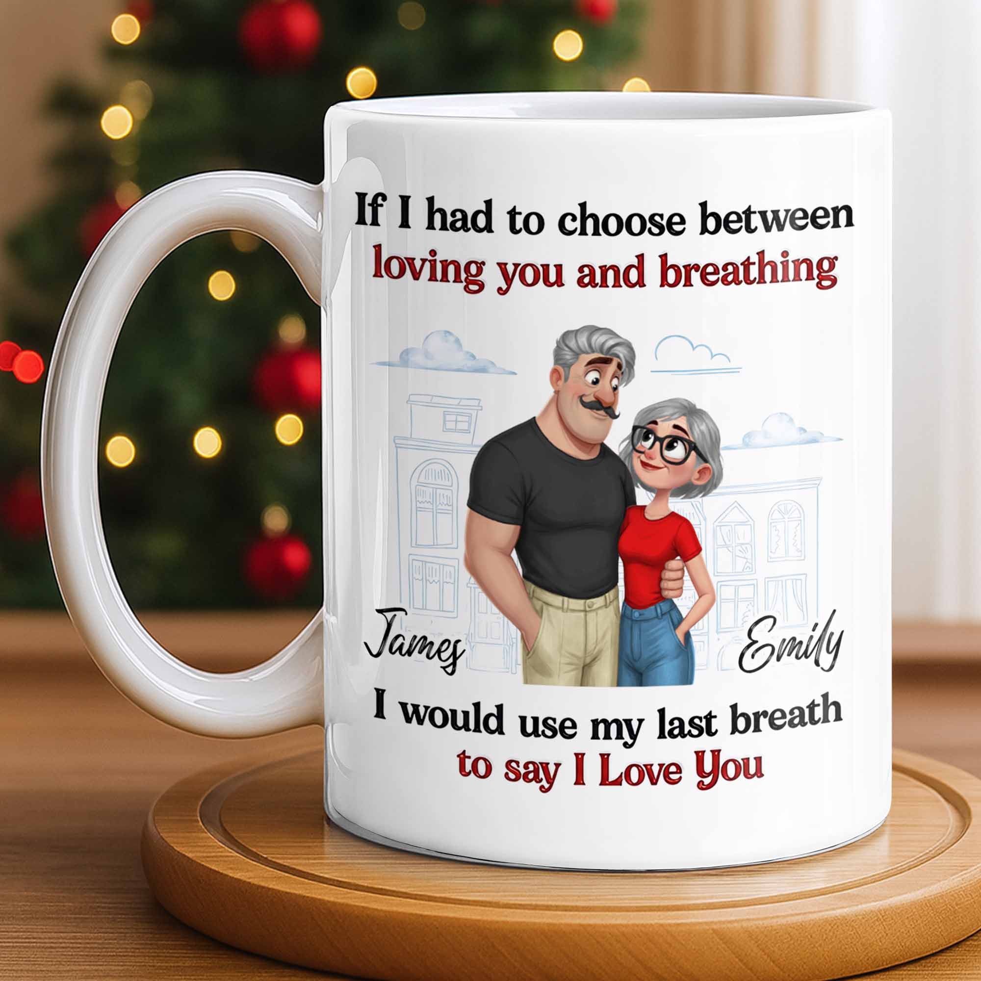 Personalized Couple Coffee Mug Custom Love Art Gift for Anniversary