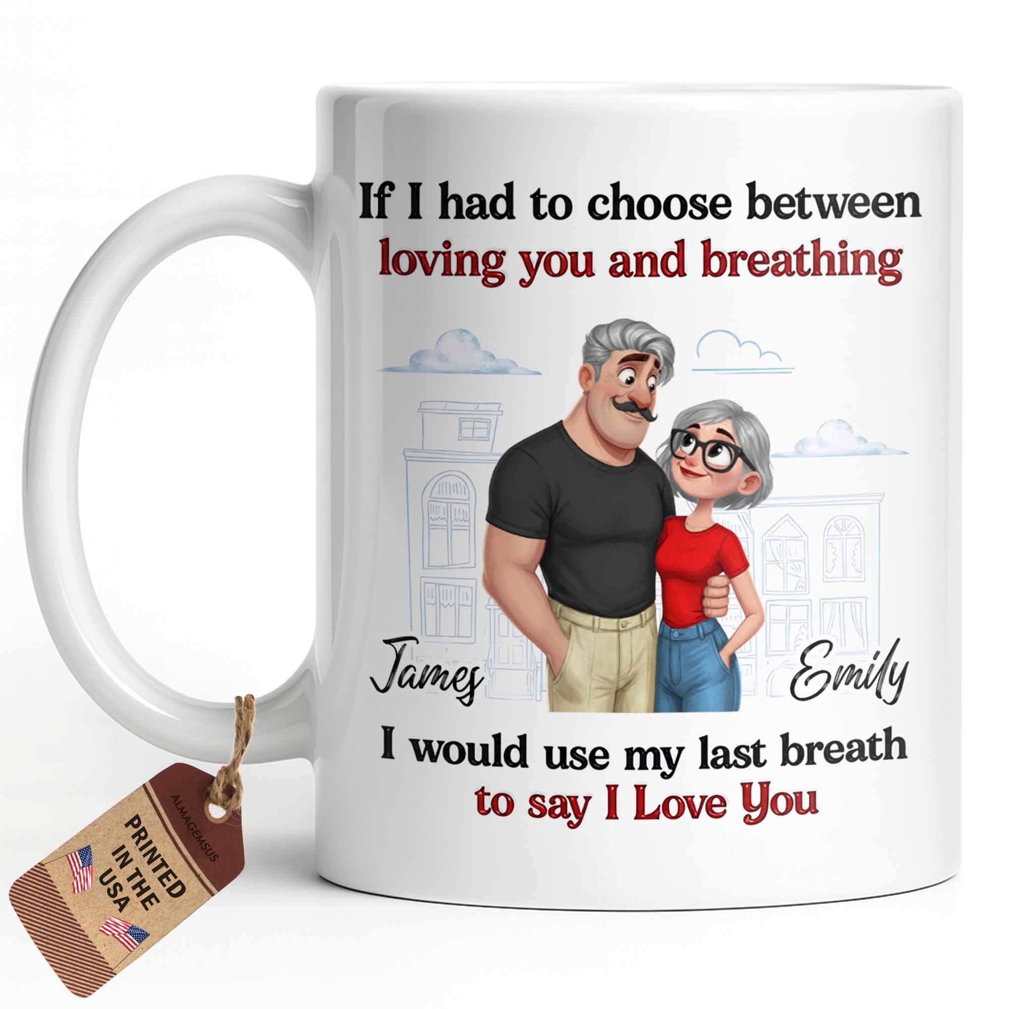 Personalized Couple Coffee Mug Custom Love Art Gift for Anniversary