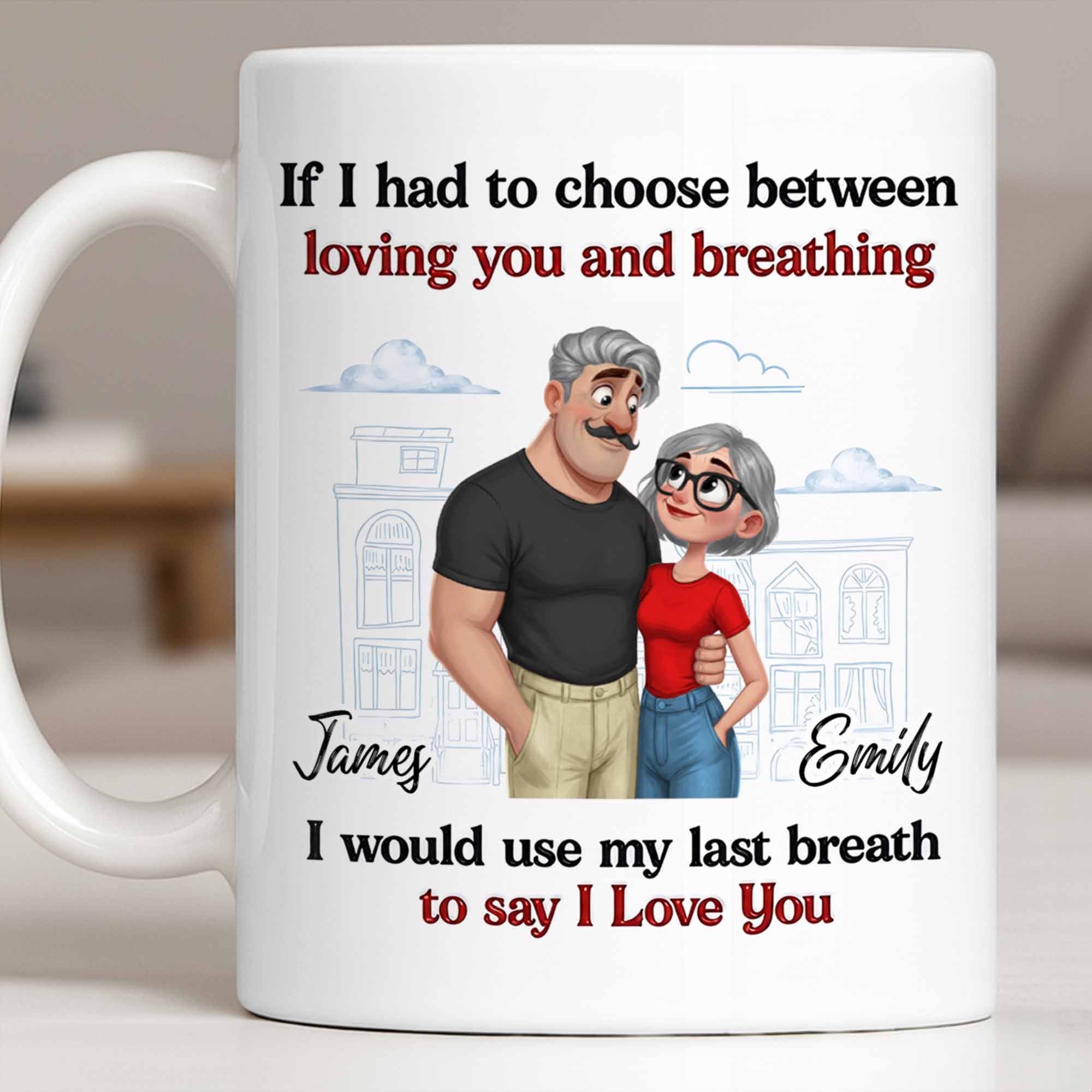 Personalized Couple Coffee Mug Custom Love Art Gift for Anniversary