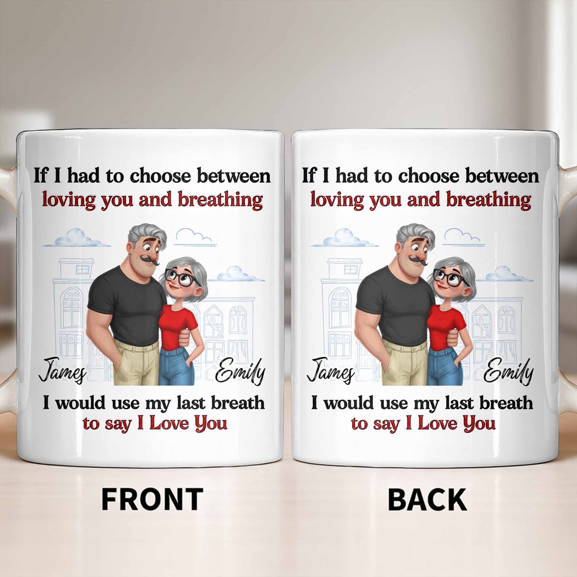 Personalized Couple Coffee Mug Custom Love Art Gift for Anniversary