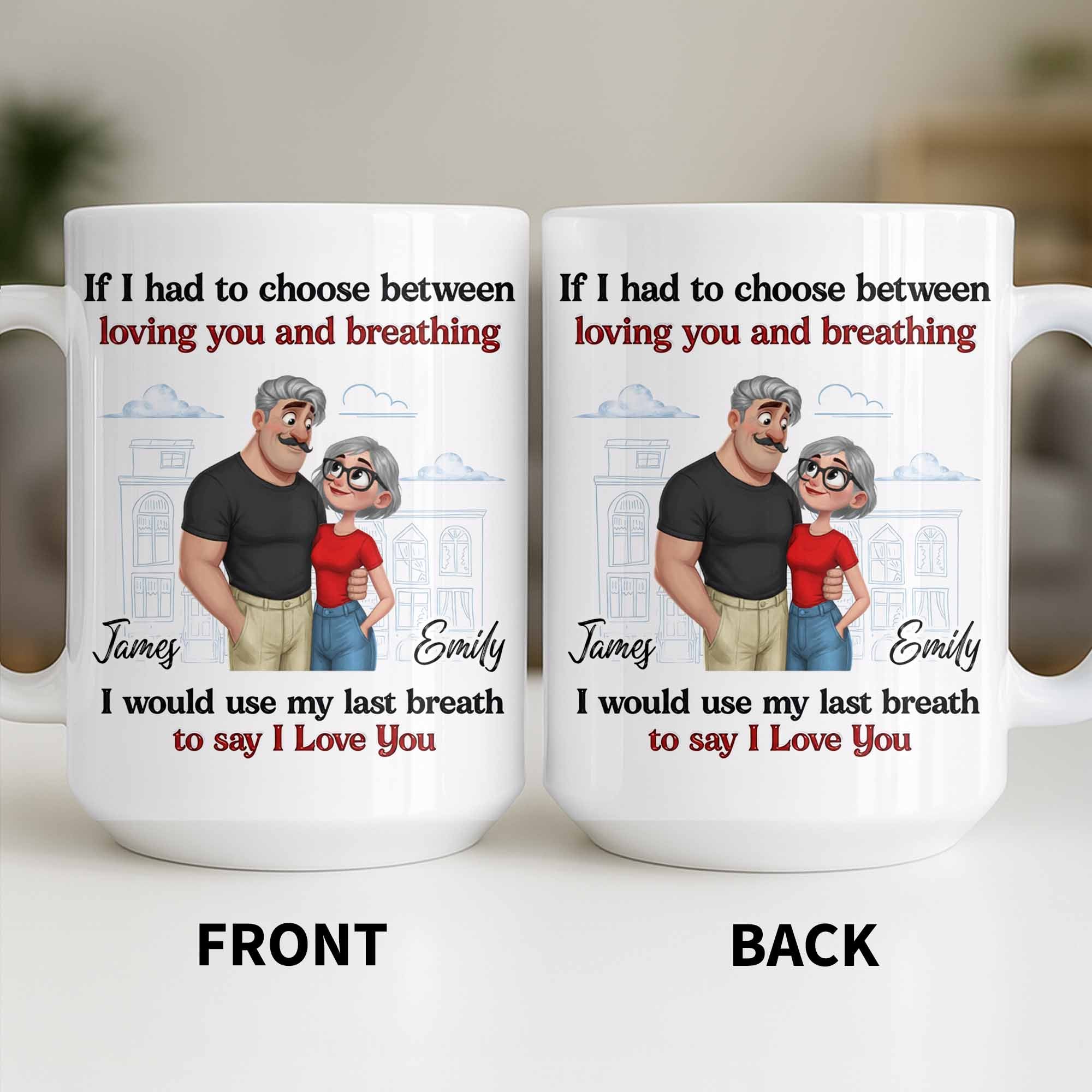 Personalized Couple Coffee Mug Custom Love Art Gift for Anniversary