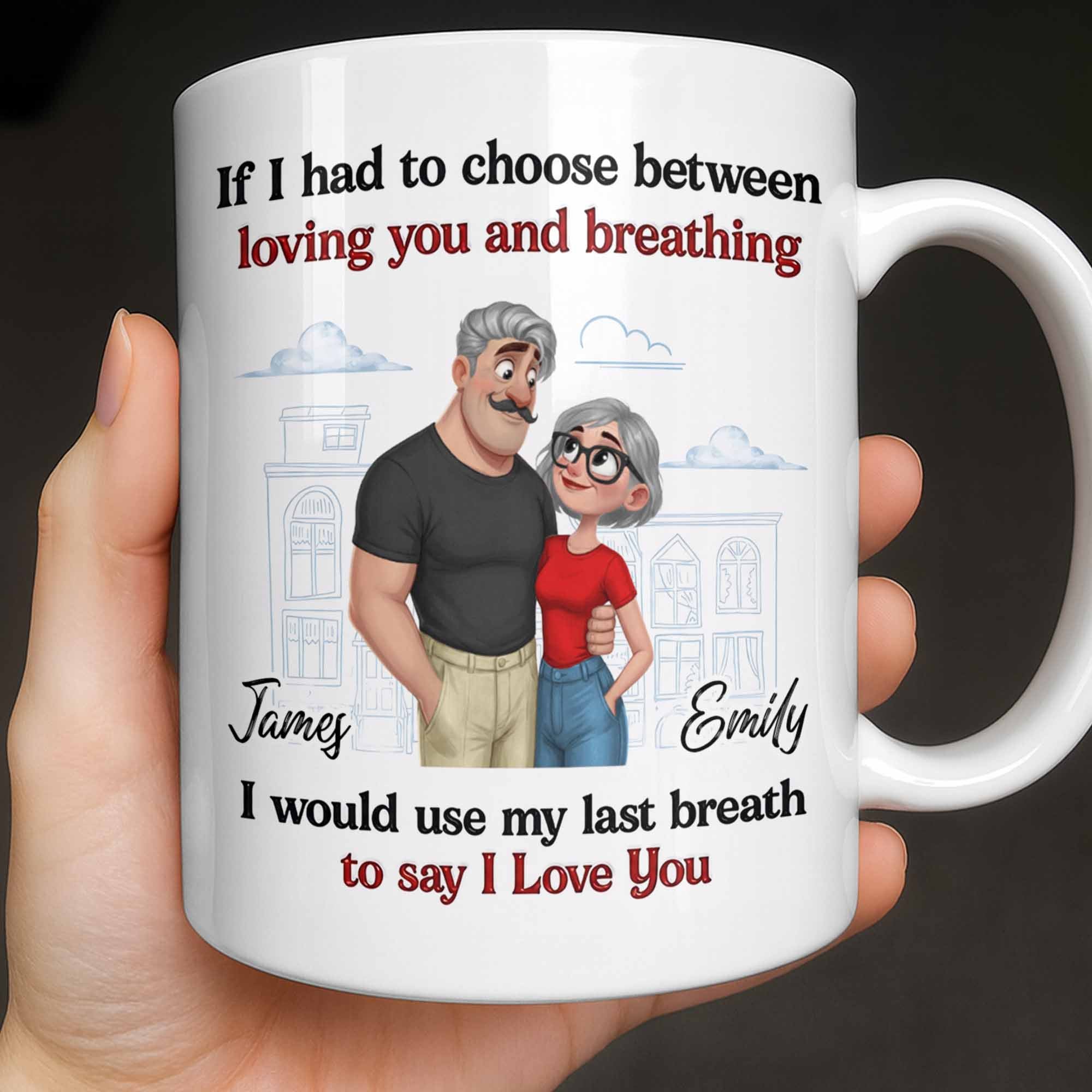 Personalized Couple Coffee Mug Custom Love Art Gift for Anniversary