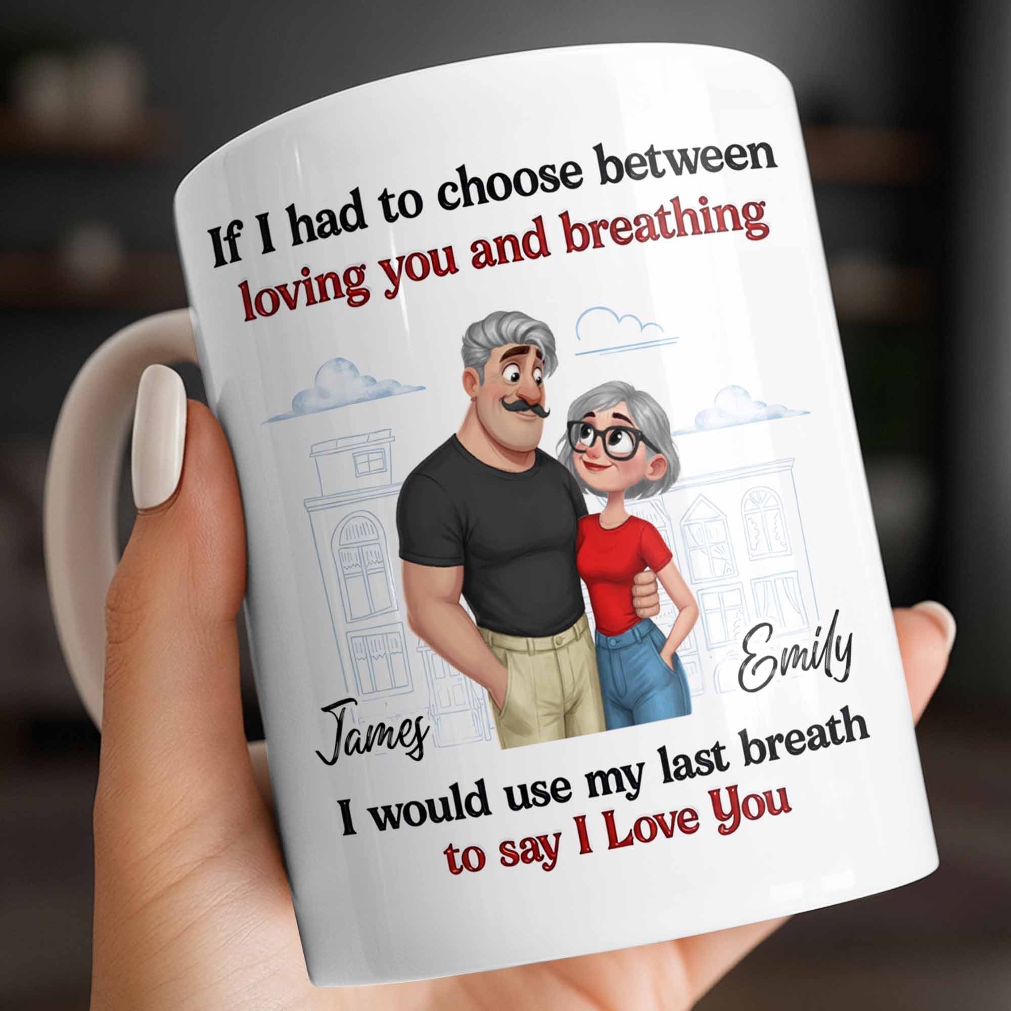 Personalized Couple Coffee Mug Custom Love Art Gift for Anniversary