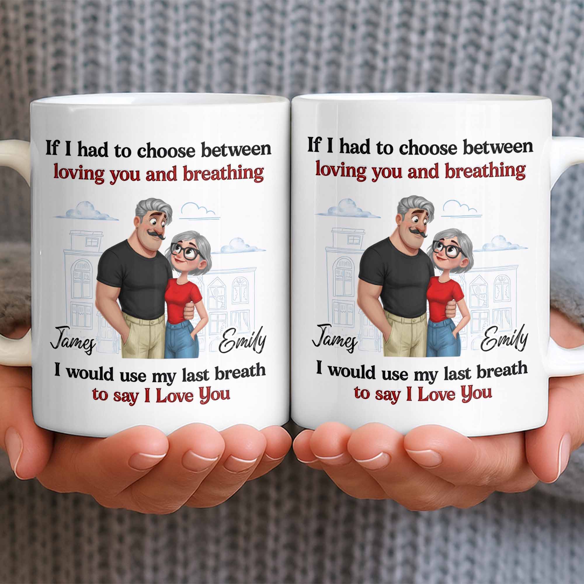 Personalized Couple Coffee Mug Custom Love Art Gift for Anniversary