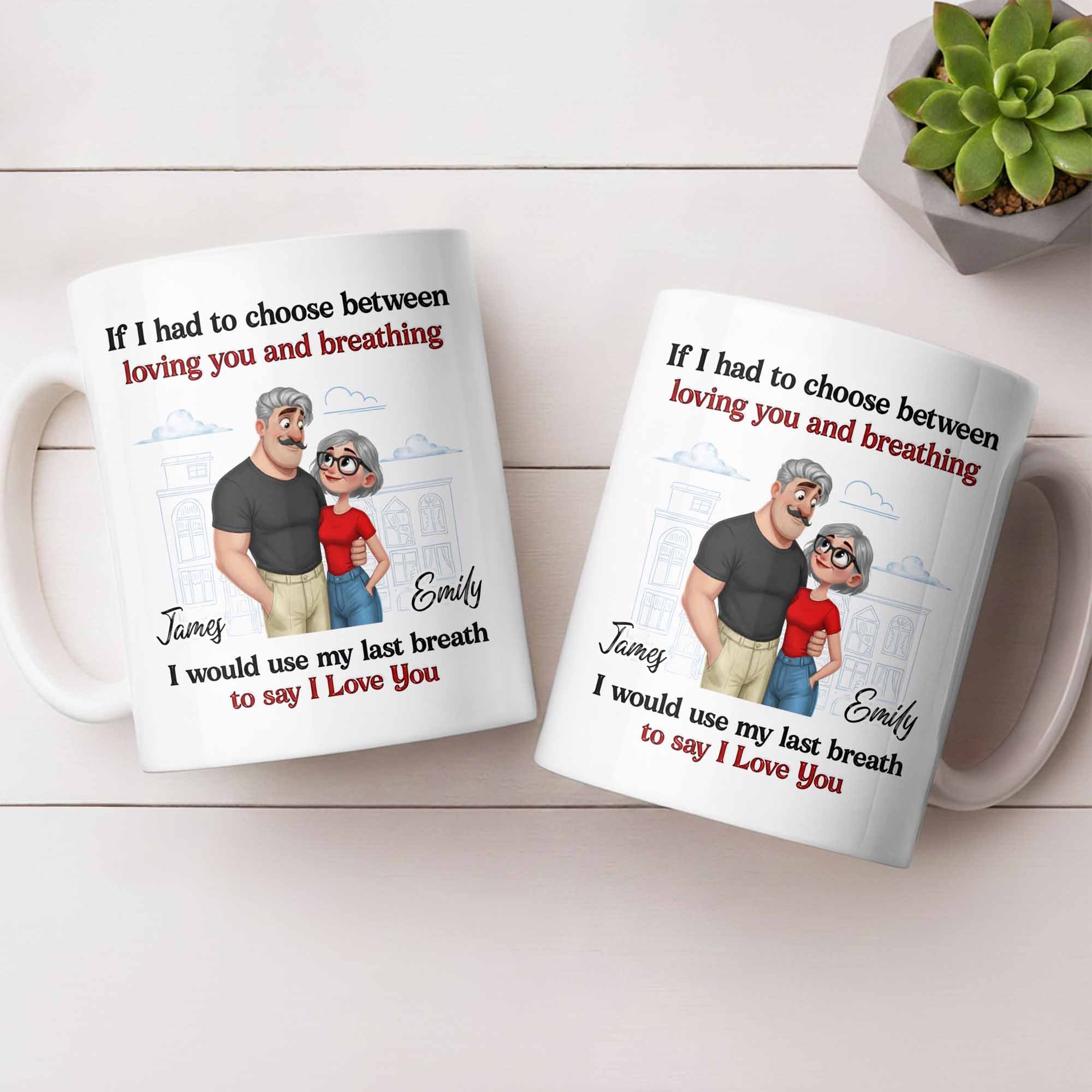 Personalized Couple Coffee Mug Custom Love Art Gift for Anniversary