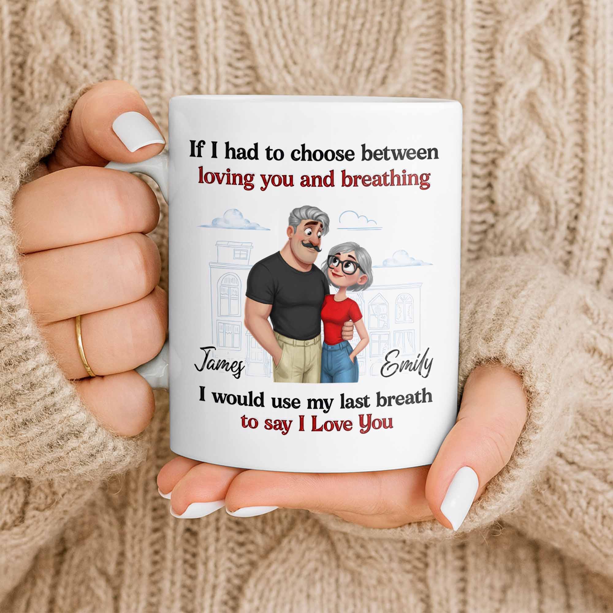 Personalized Couple Coffee Mug Custom Love Art Gift for Anniversary