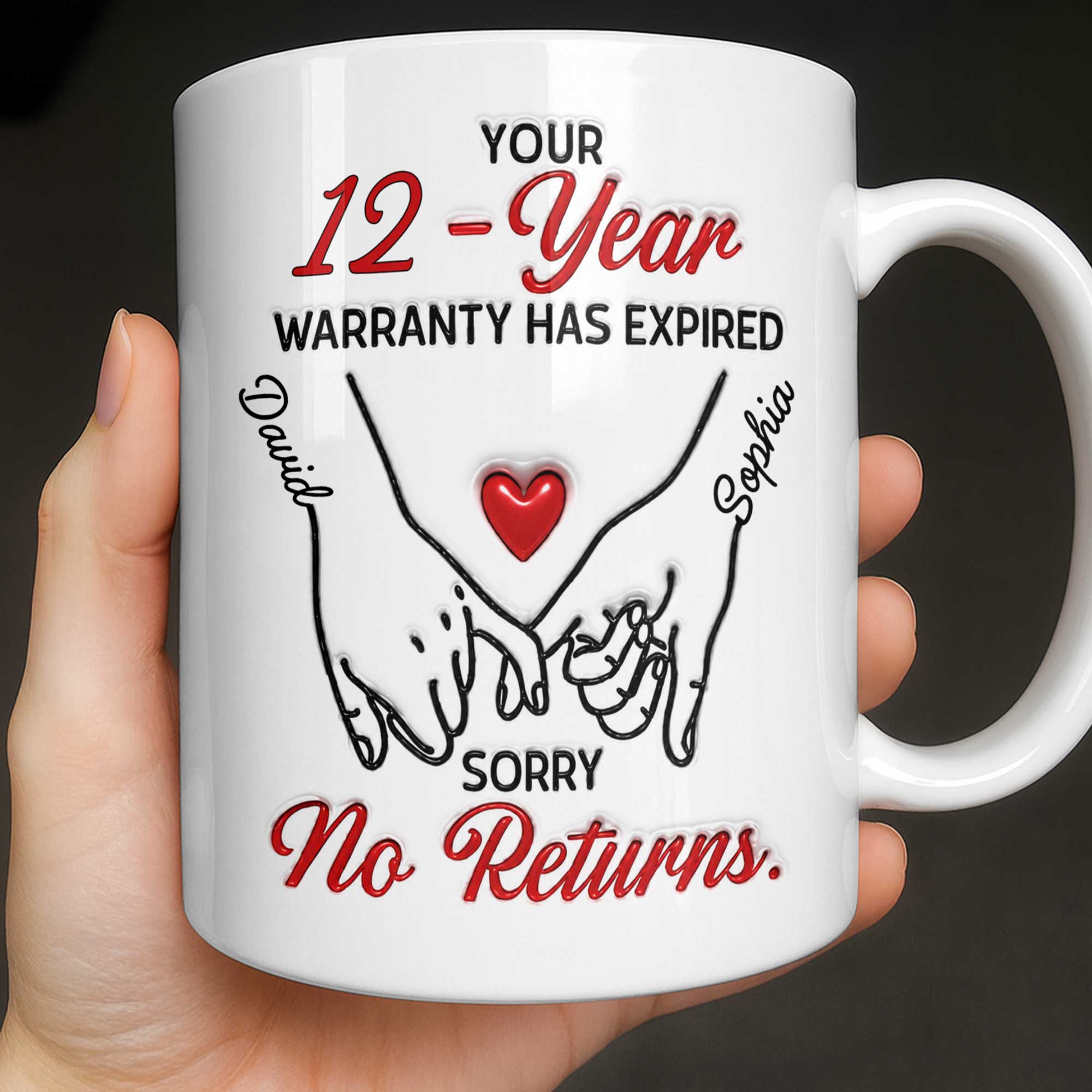 Personalized Edge-to-Edge Coffee Mug Custom Design Gift for Couples