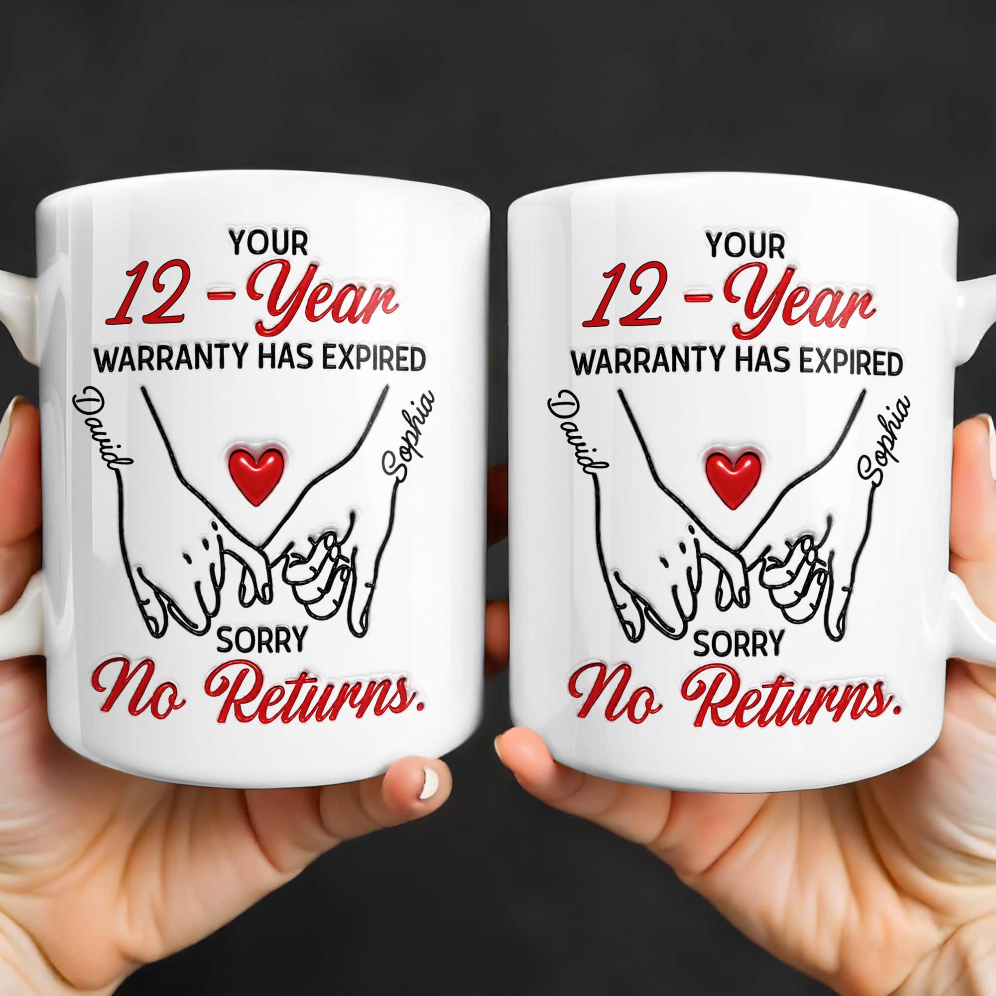 Personalized Edge-to-Edge Coffee Mug Custom Design Gift for Couples