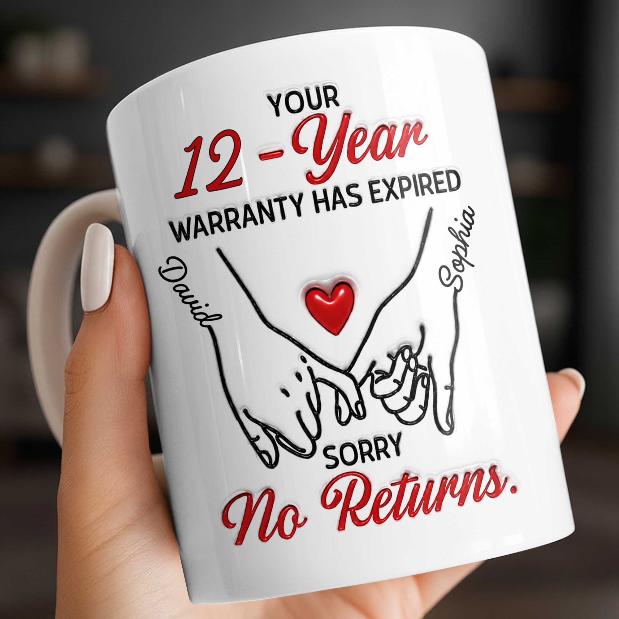Personalized Edge-to-Edge Coffee Mug Custom Design Gift for Couples