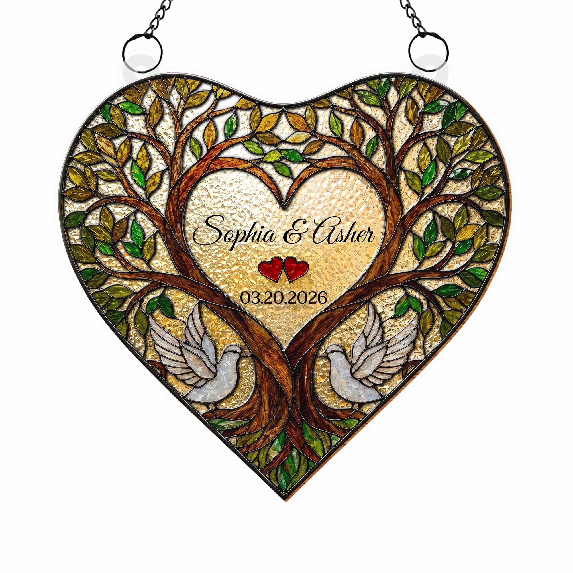 Personalized Tree Of Life Suncatcher Custom Name Gift for Couples