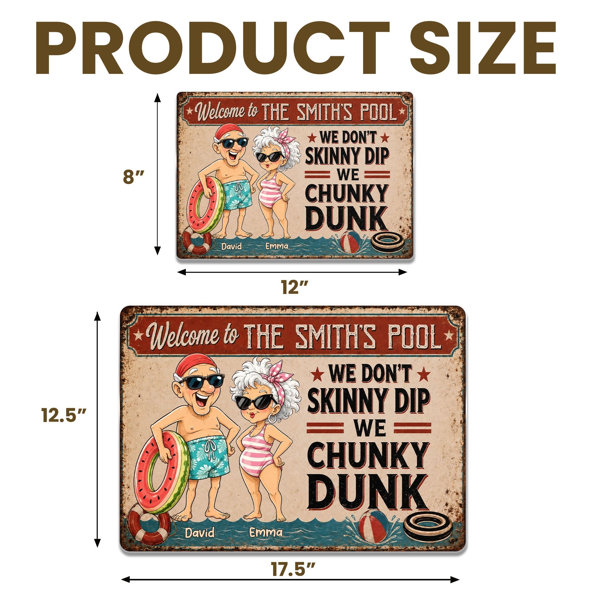 Personalized Funny Metal Sign Welcome to Our Pool Gift for Couples