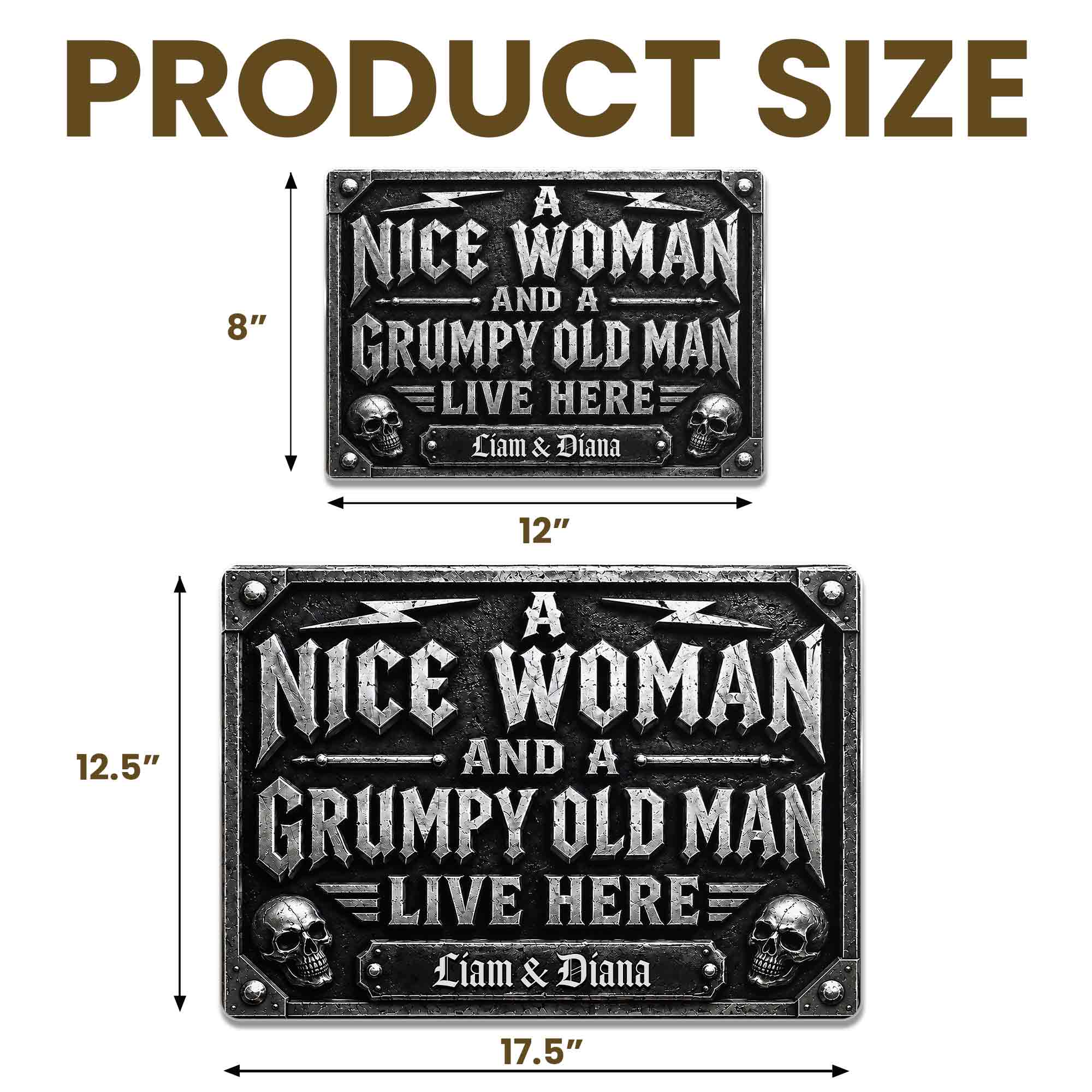 Personalized Metal Sign Custom Name Gift for Couples Home Decor