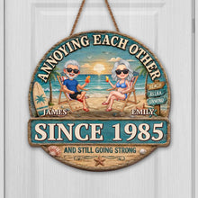 Load image into Gallery viewer, Personalized Beach Couple Art Custom Shaped Wood Sign Gift
