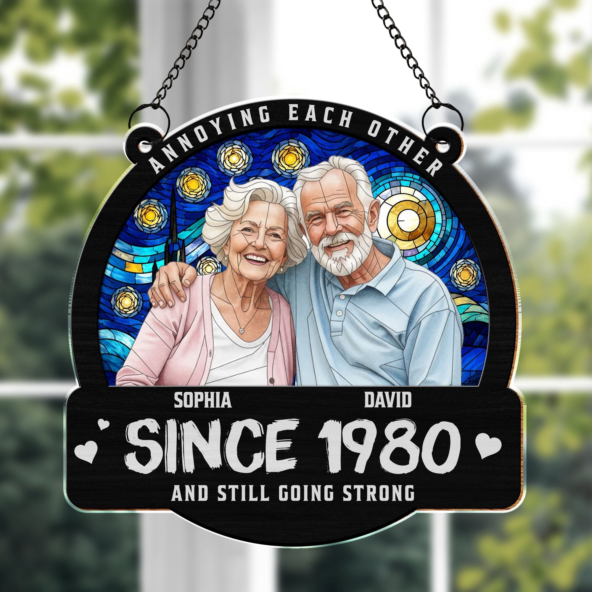 Personalized Couple Suncatcher Custom Name Gift for Anniversary