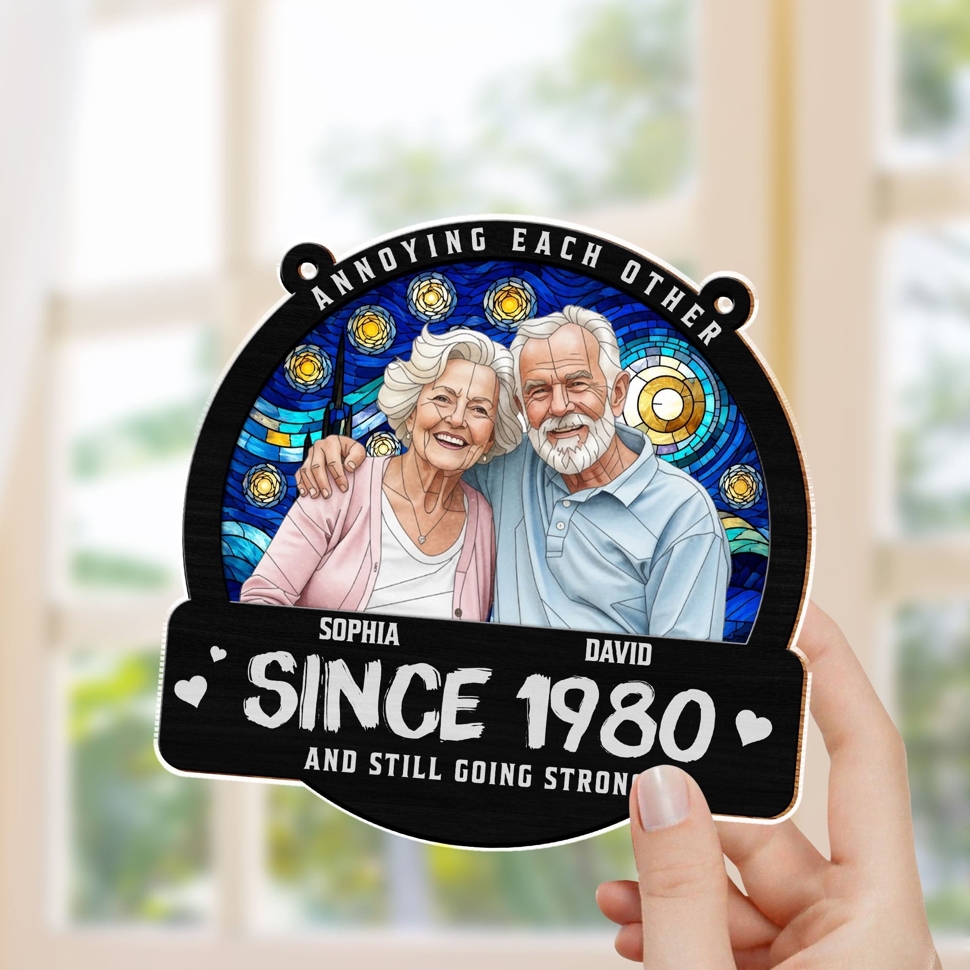 Personalized Couple Suncatcher Custom Name Gift for Anniversary