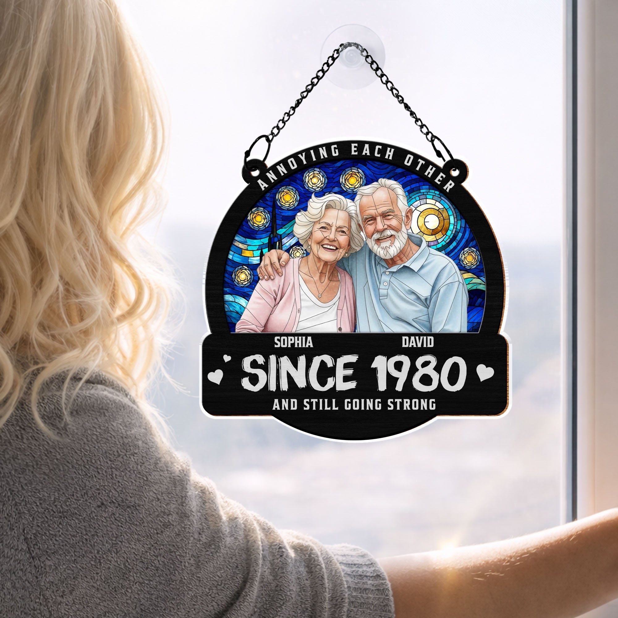 Personalized Couple Suncatcher Custom Name Gift for Anniversary