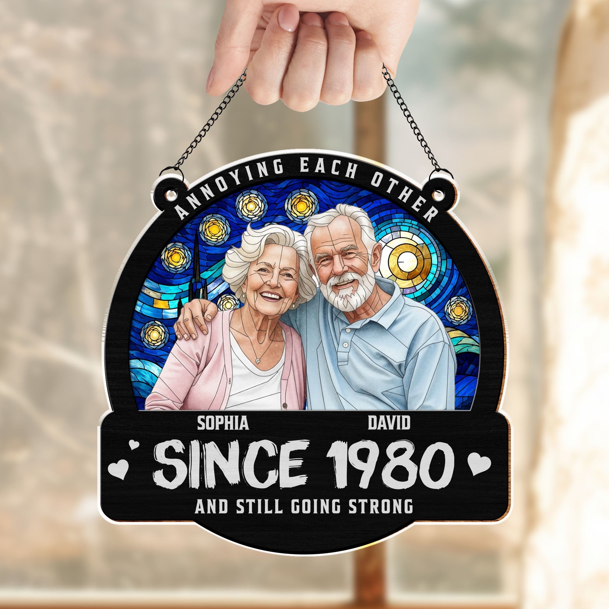 Personalized Couple Suncatcher Custom Name Gift for Anniversary