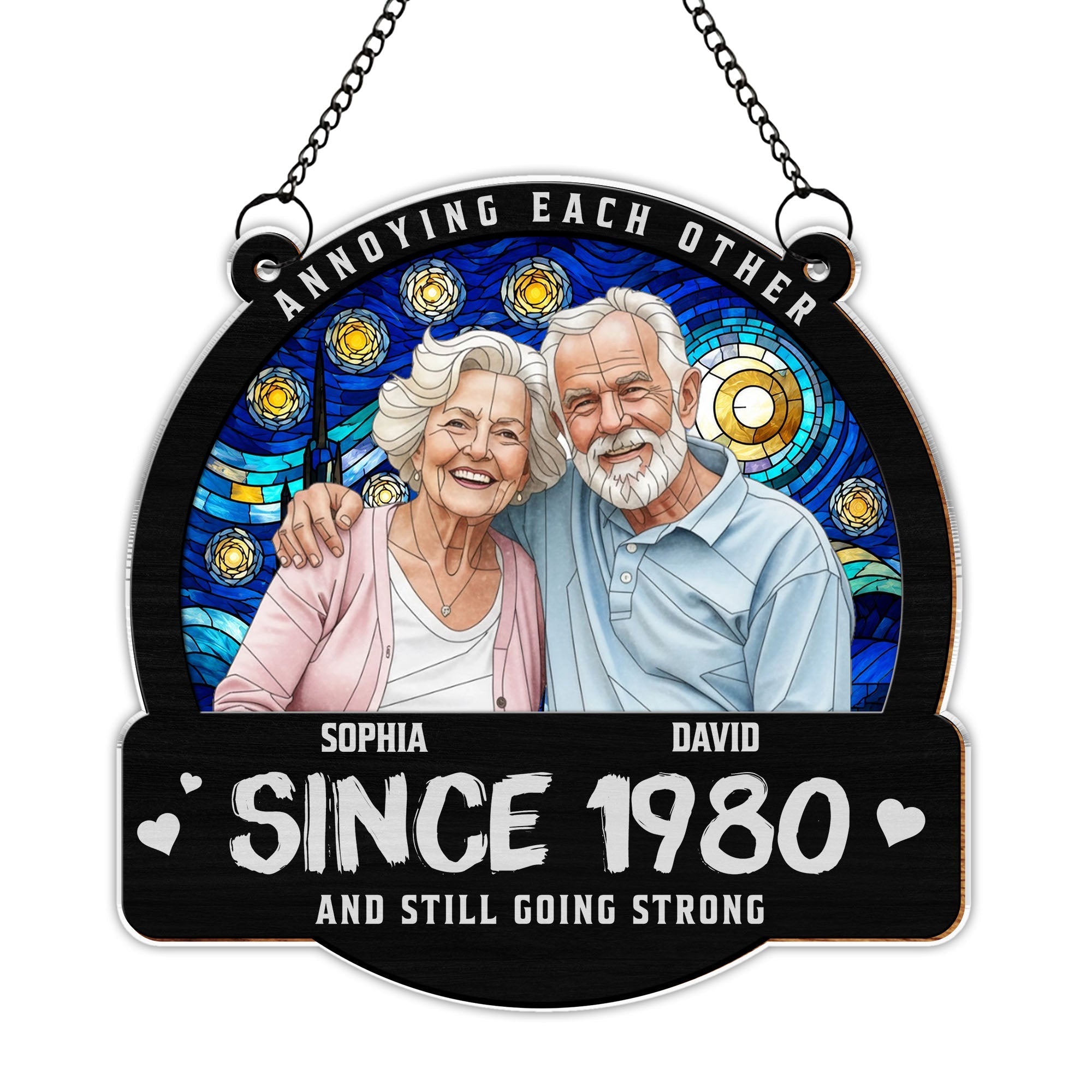 Personalized Couple Suncatcher Custom Name Gift for Anniversary