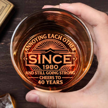 Load image into Gallery viewer, Personalized Engraved Whiskey Glass Custom Year Gift for Couples
