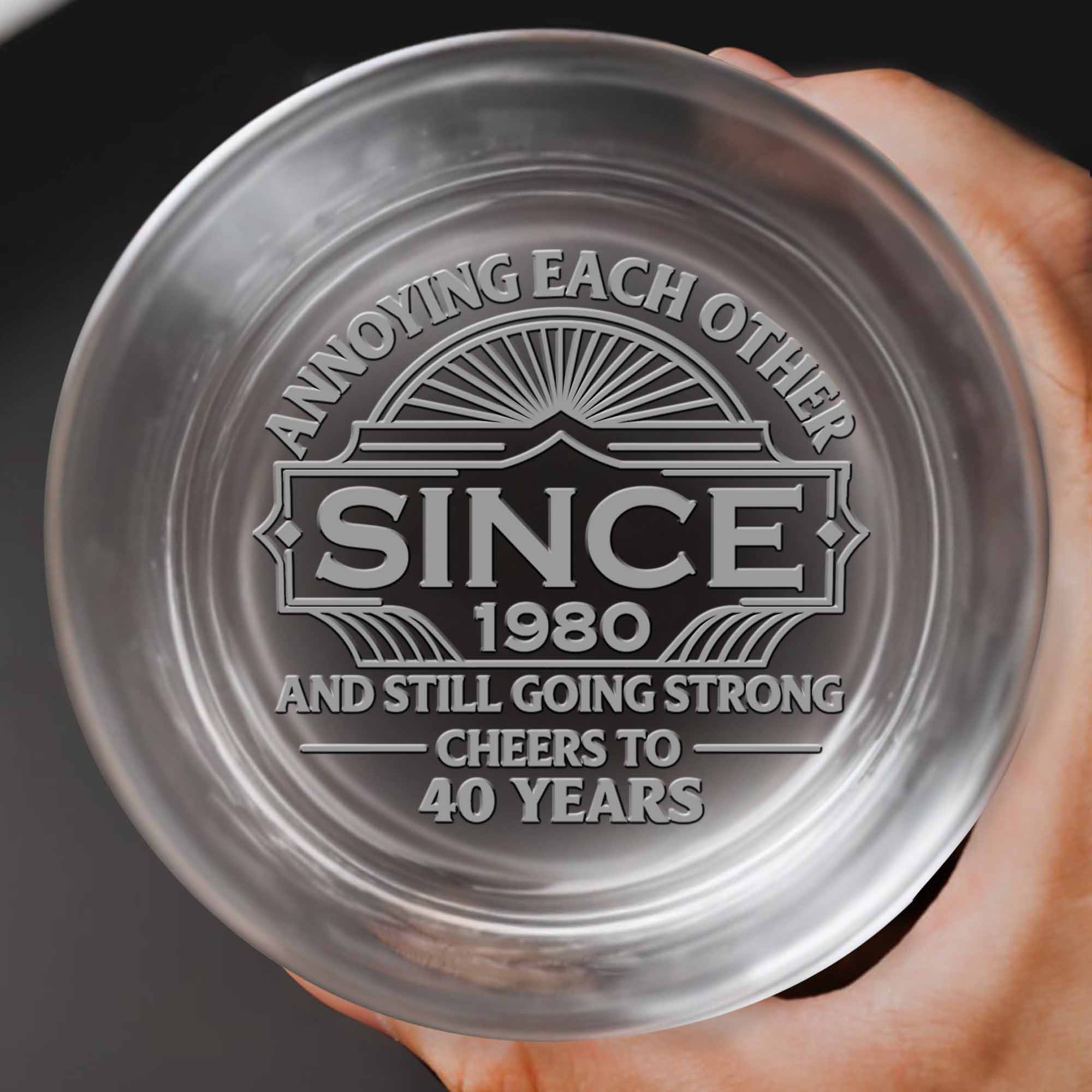 Personalized Engraved Whiskey Glass Custom Year Gift for Couples