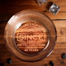 Load image into Gallery viewer, Personalized Engraved Whiskey Glass Custom Year Gift for Couples
