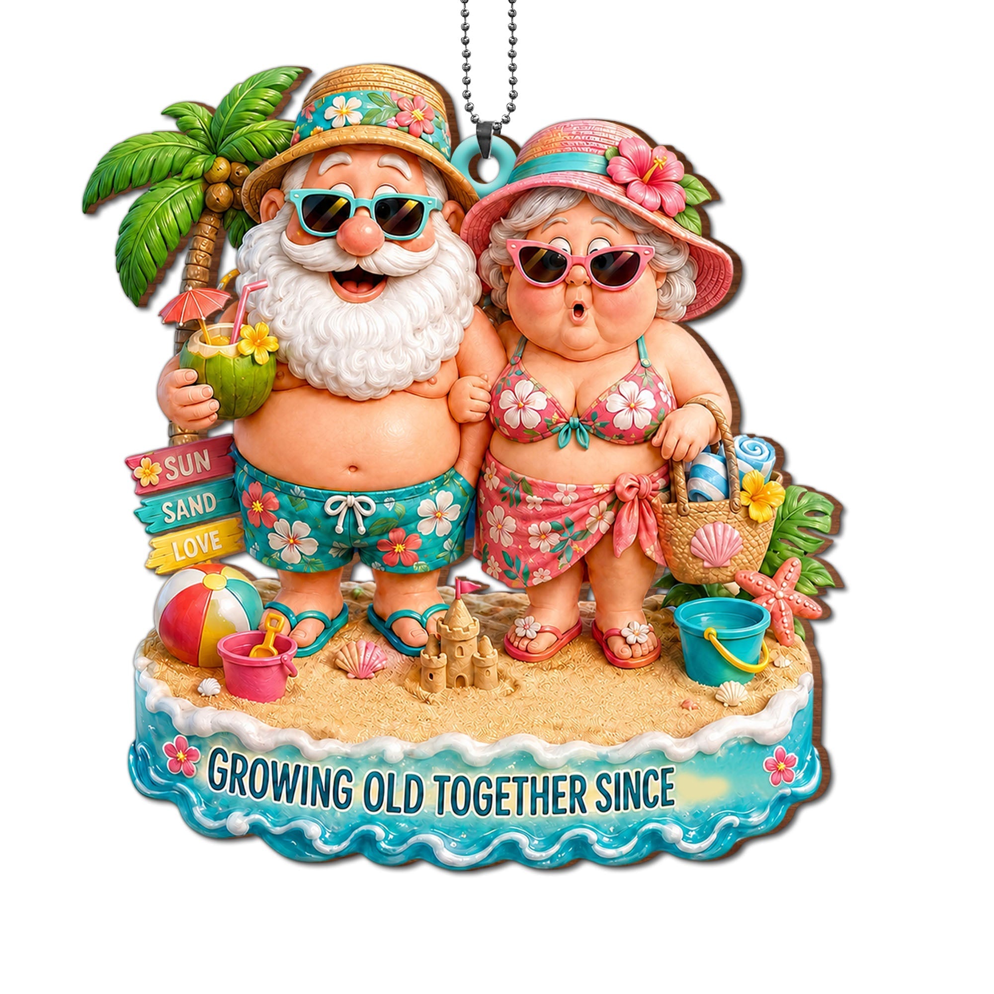 Personalized Couples Wood Ornament Custom Name Gift for Anniversary