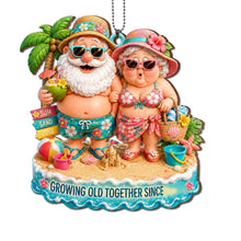 Load image into Gallery viewer, Personalized Couples Wood Ornament Custom Name Gift for Anniversary
