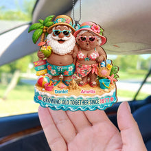 Load image into Gallery viewer, Personalized Couples Wood Ornament Custom Name Gift for Anniversary

