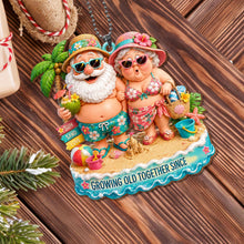 Load image into Gallery viewer, Personalized Couples Wood Ornament Custom Name Gift for Anniversary
