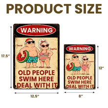 Load image into Gallery viewer, Personalized Funny Metal Sign Warning for Senior Couple Gift
