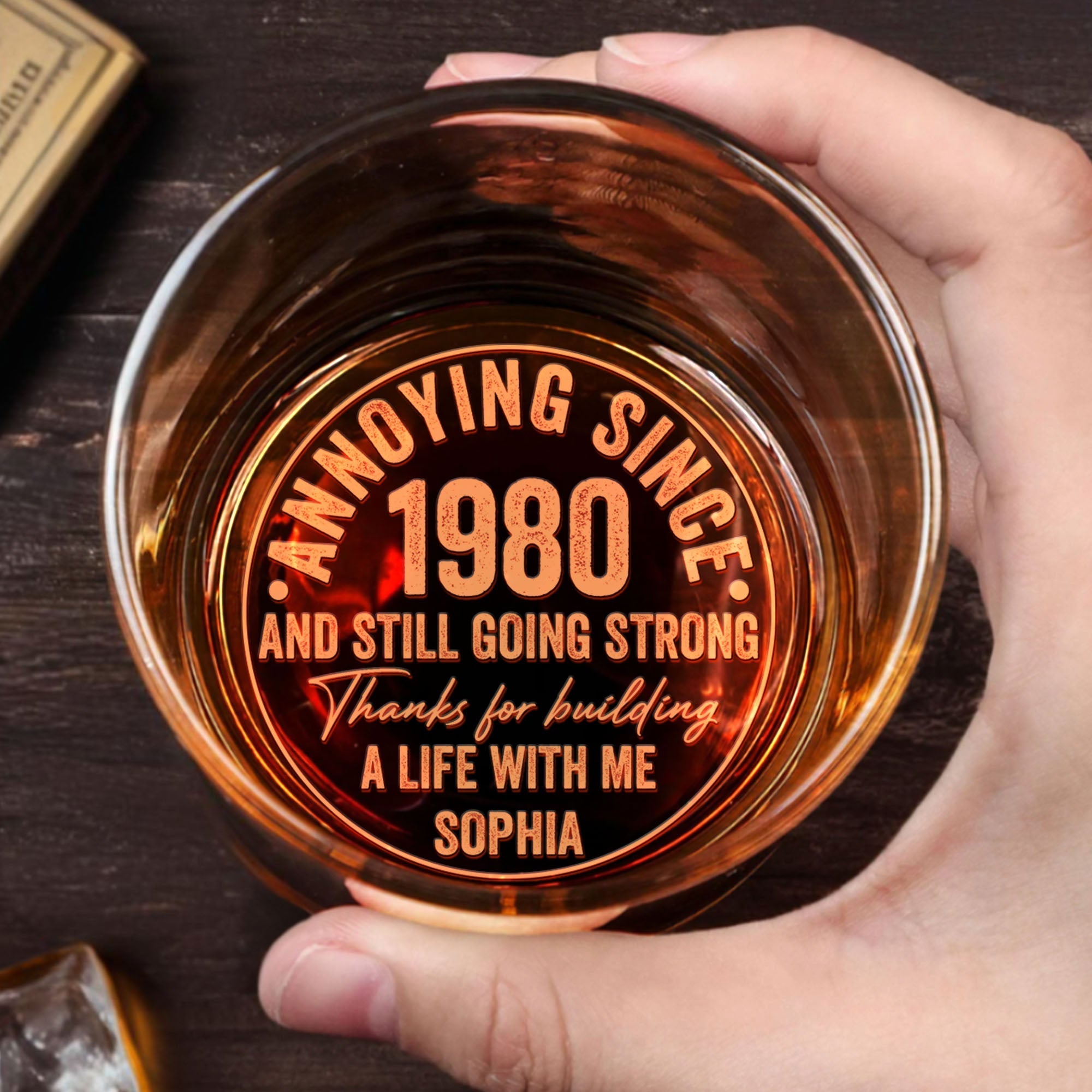 Personalized Engraved Whiskey Glass Custom Date Gift for Him