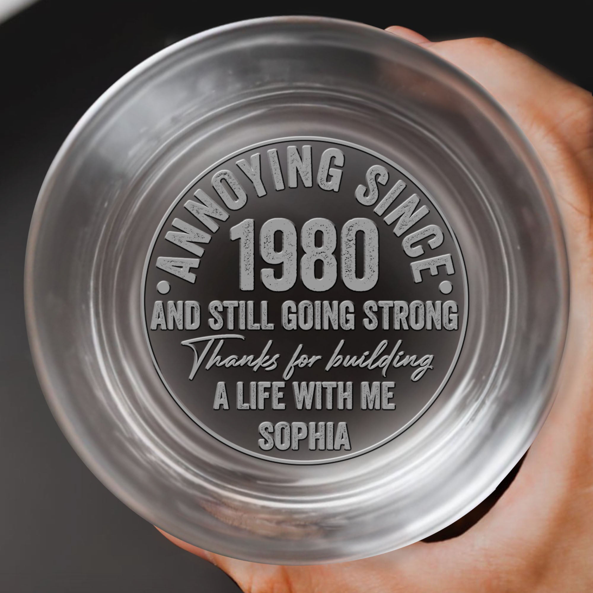 Personalized Engraved Whiskey Glass Custom Date Gift for Him