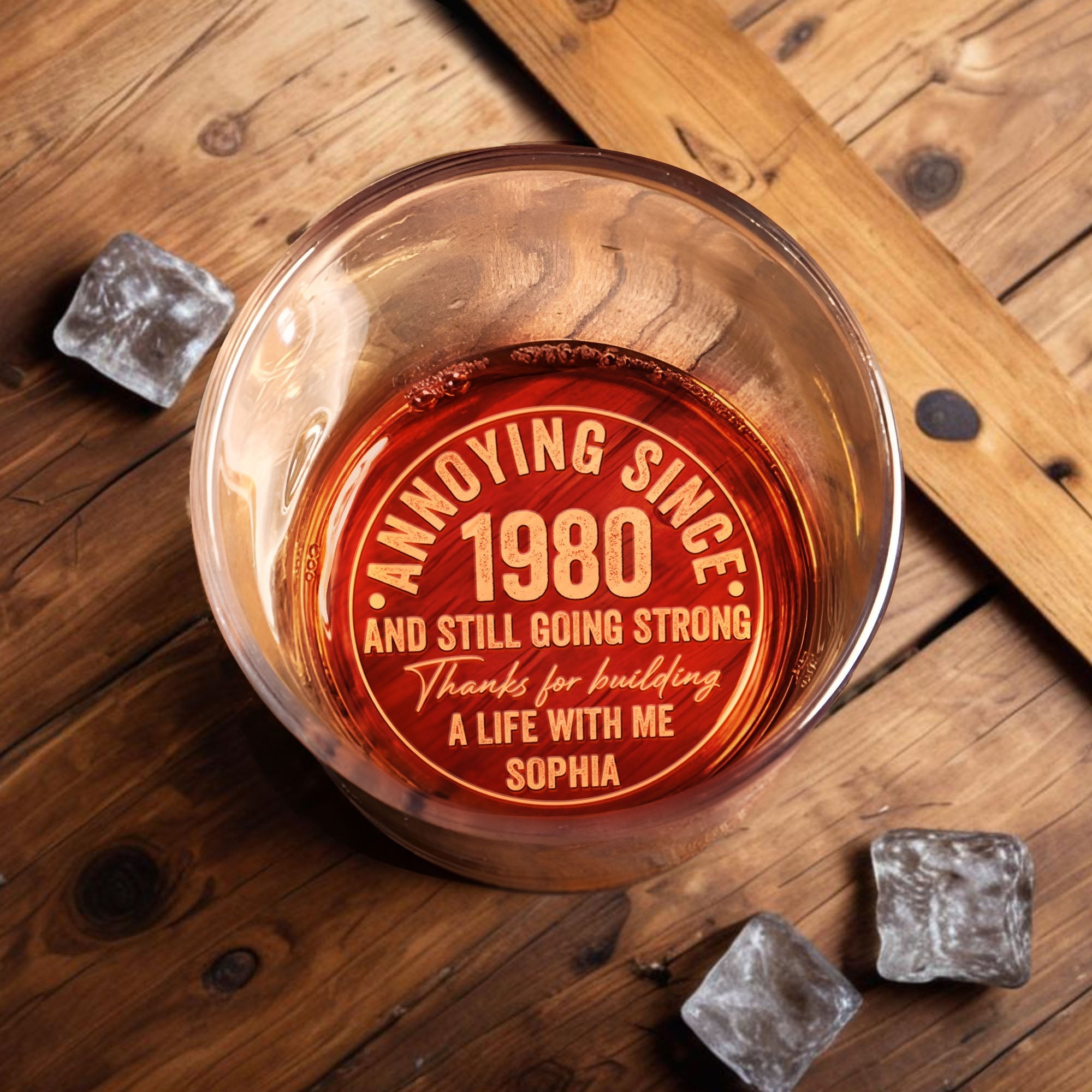 Personalized Engraved Whiskey Glass Custom Date Gift for Him