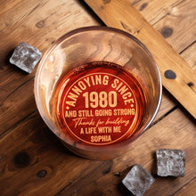 Load image into Gallery viewer, Personalized Engraved Whiskey Glass Custom Date Gift for Him
