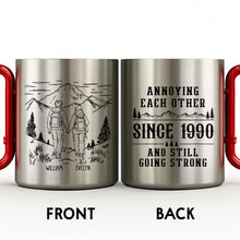 Load image into Gallery viewer, Personalized Carabiner Mug Custom Name Hiking Gift for Couples
